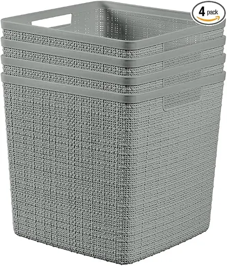 Curver 17L Jute Cube Resin Baskets