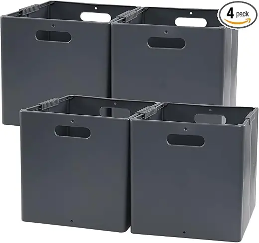 Tstorage Collapsible Plastic Cubes, Four-Pack