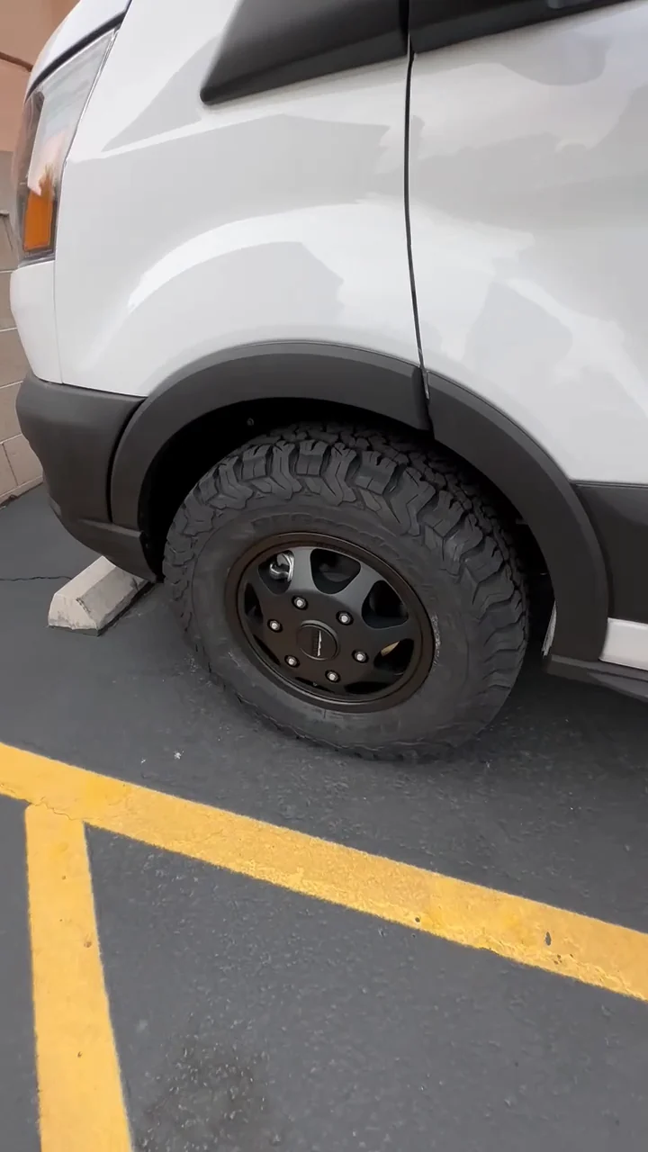 The installed matte-black wheel and BFGoodrich tire, from my final walkaround.