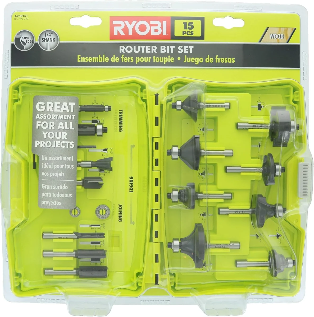 RYOBI Quarter-Inch Router Bit Set