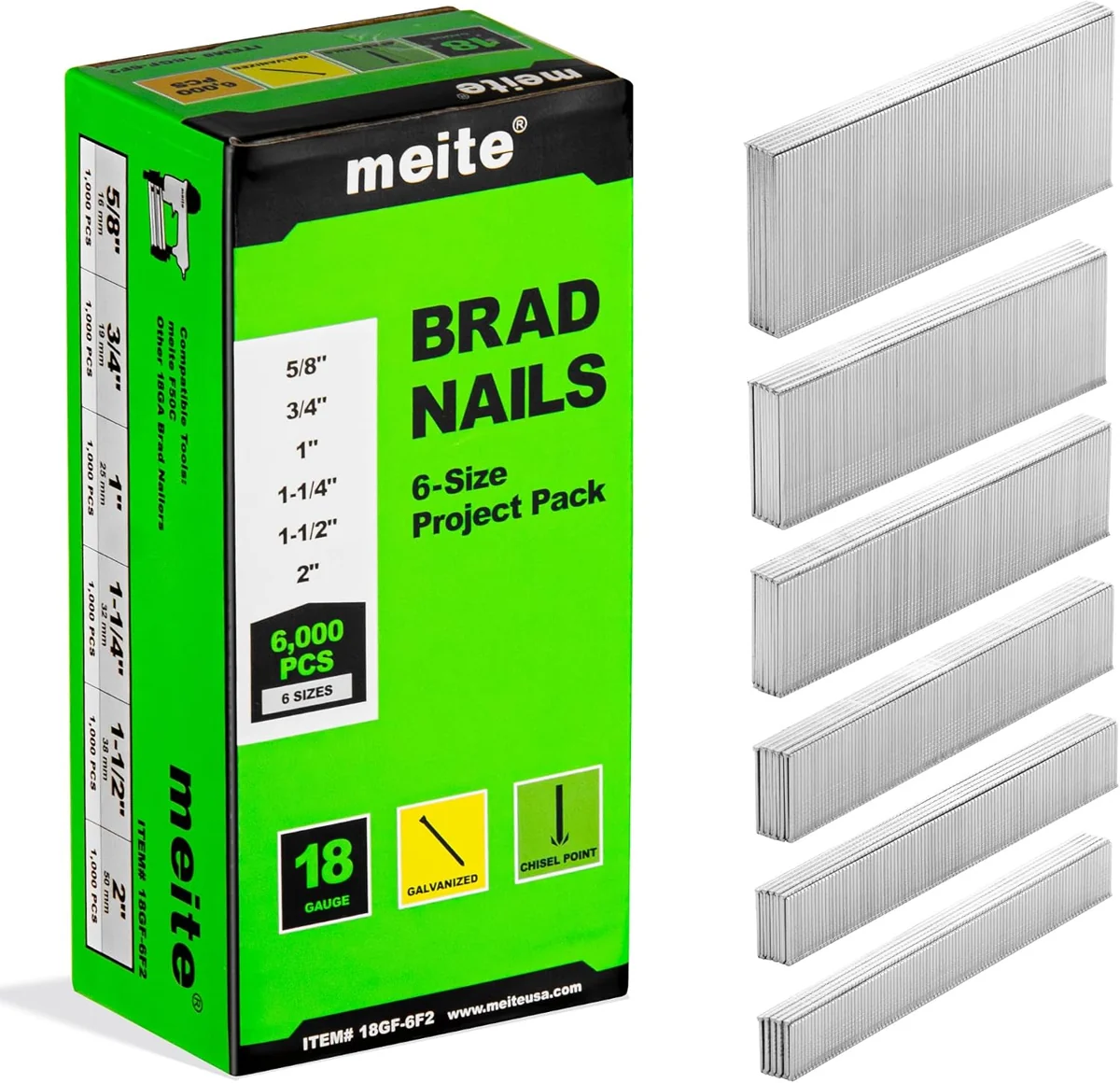 meite 18-Gauge Brad Assortment