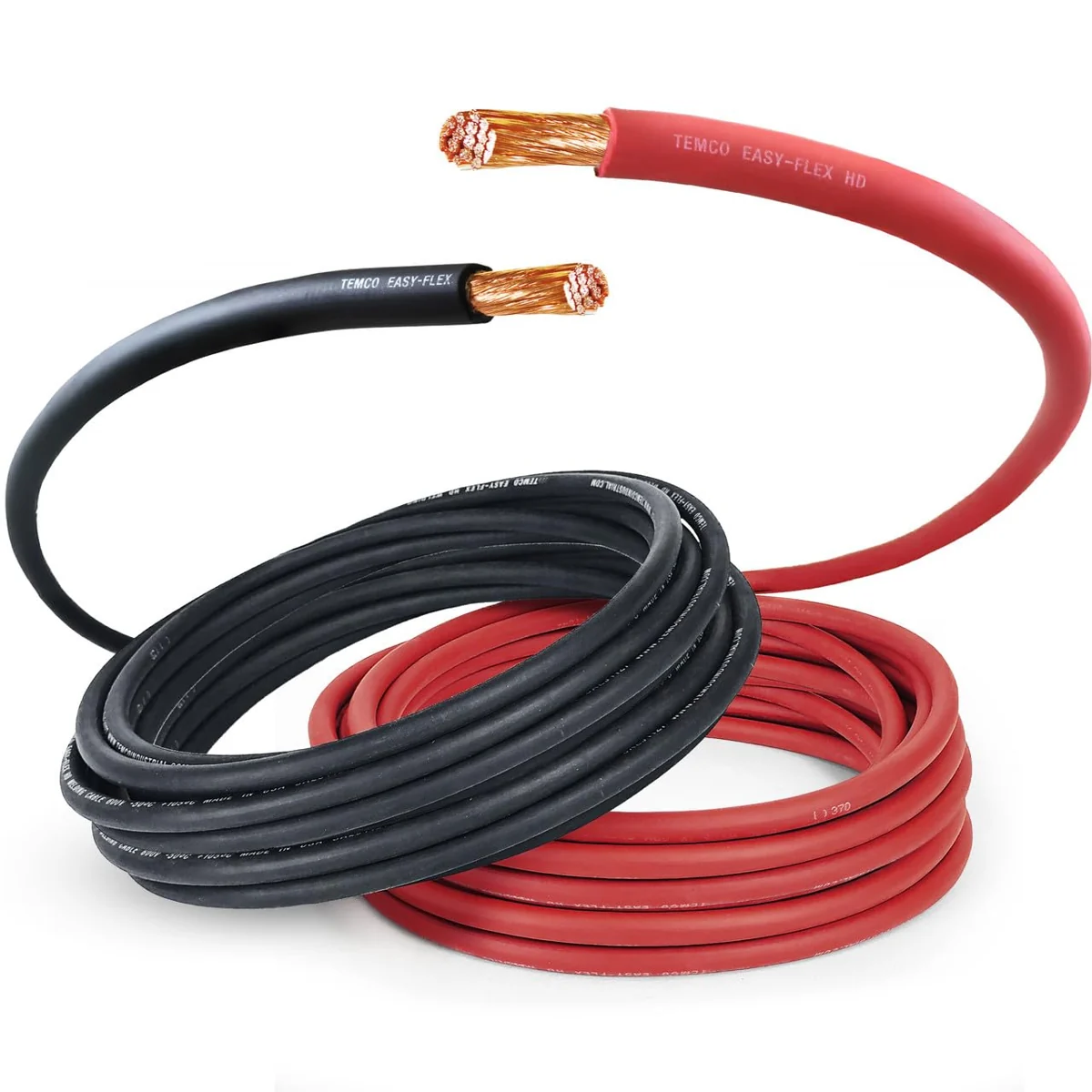 TEMCo 4/0-AWG Red and Black Copper Cable
