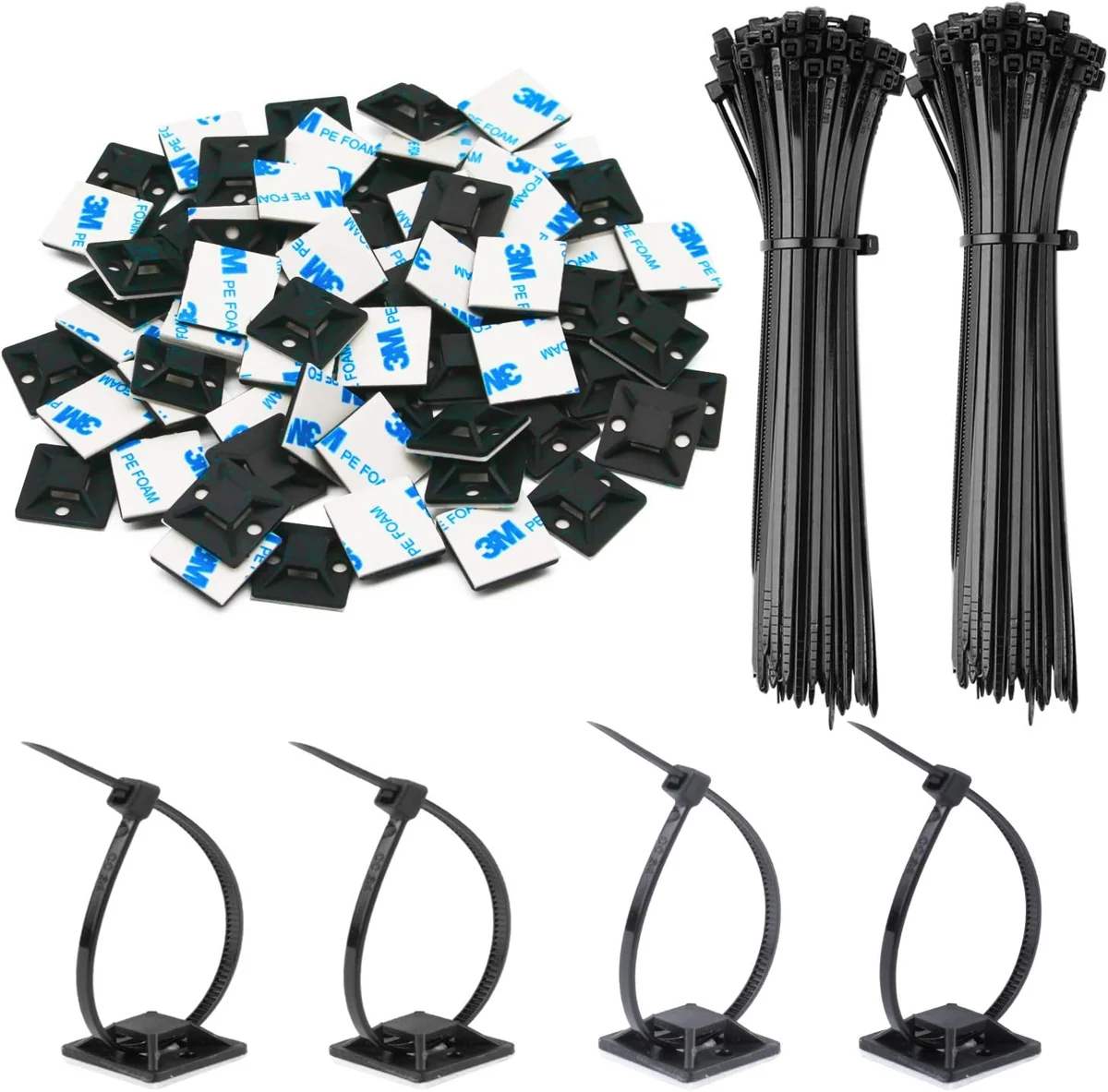 Adhesive Cable-Tie Mounting Bases