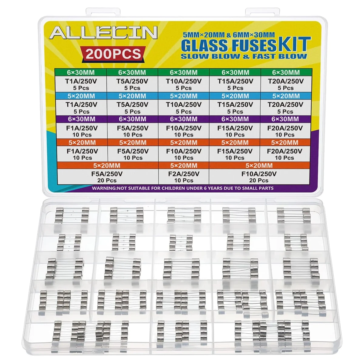ALLECIN Glass Cartridge Fuse Assortment