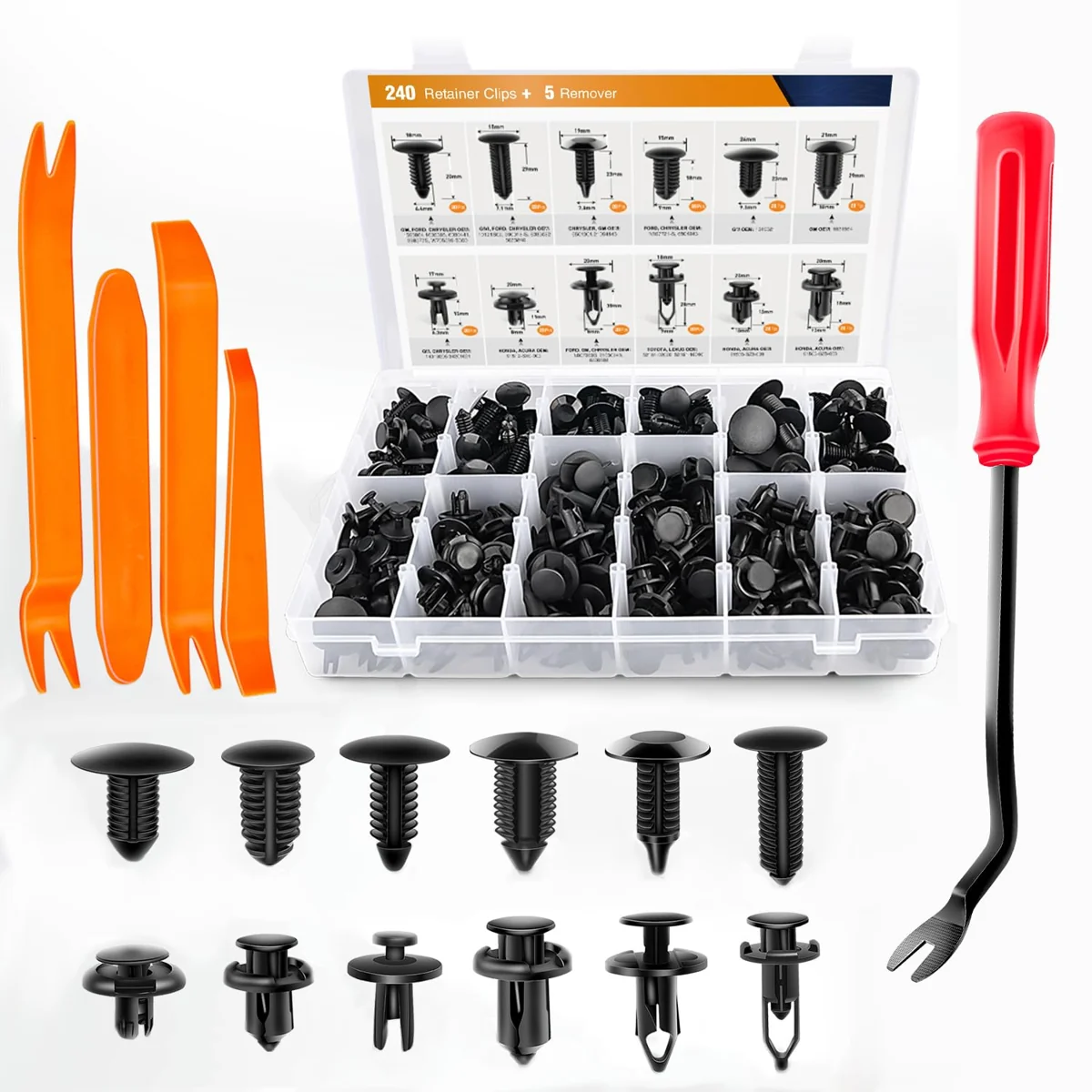 GOOACC 240-Piece Retainer Clip Assortment