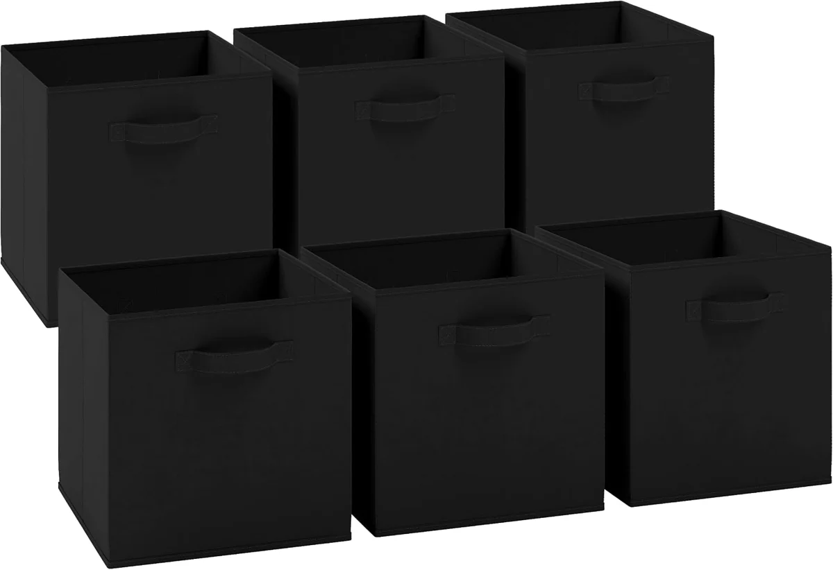 NEATERIZE 13-Inch Black Fabric Storage Cubes
