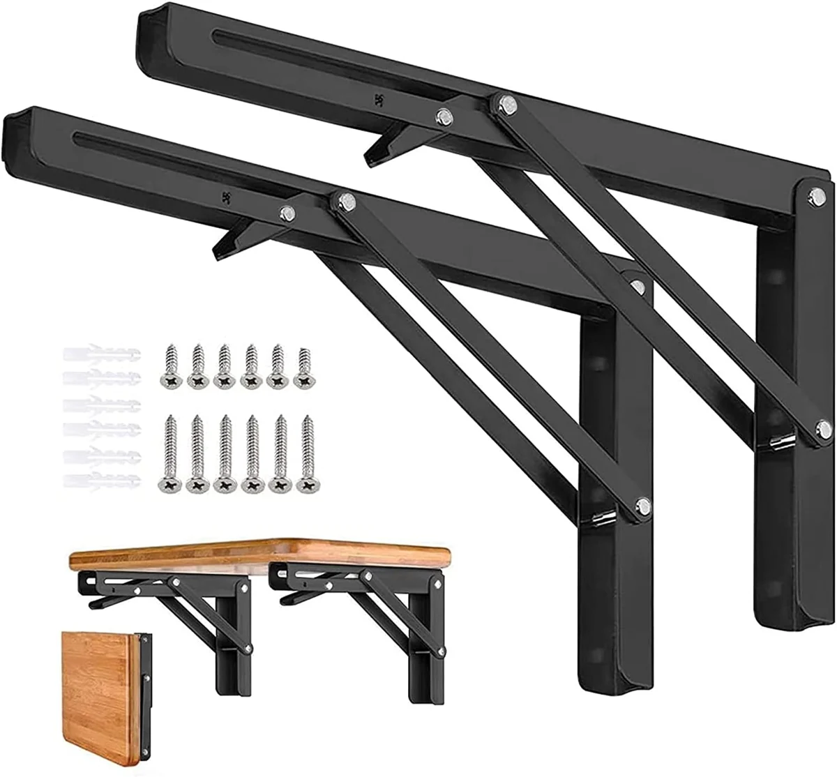 AUTOHJ 24-Inch Folding Shelf Brackets