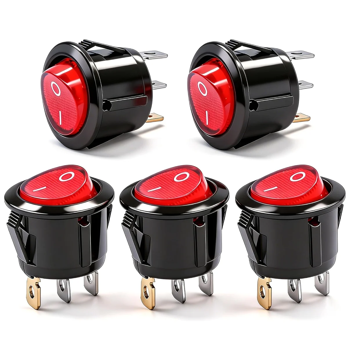 Mxuteuk Red AC Rocker Switches