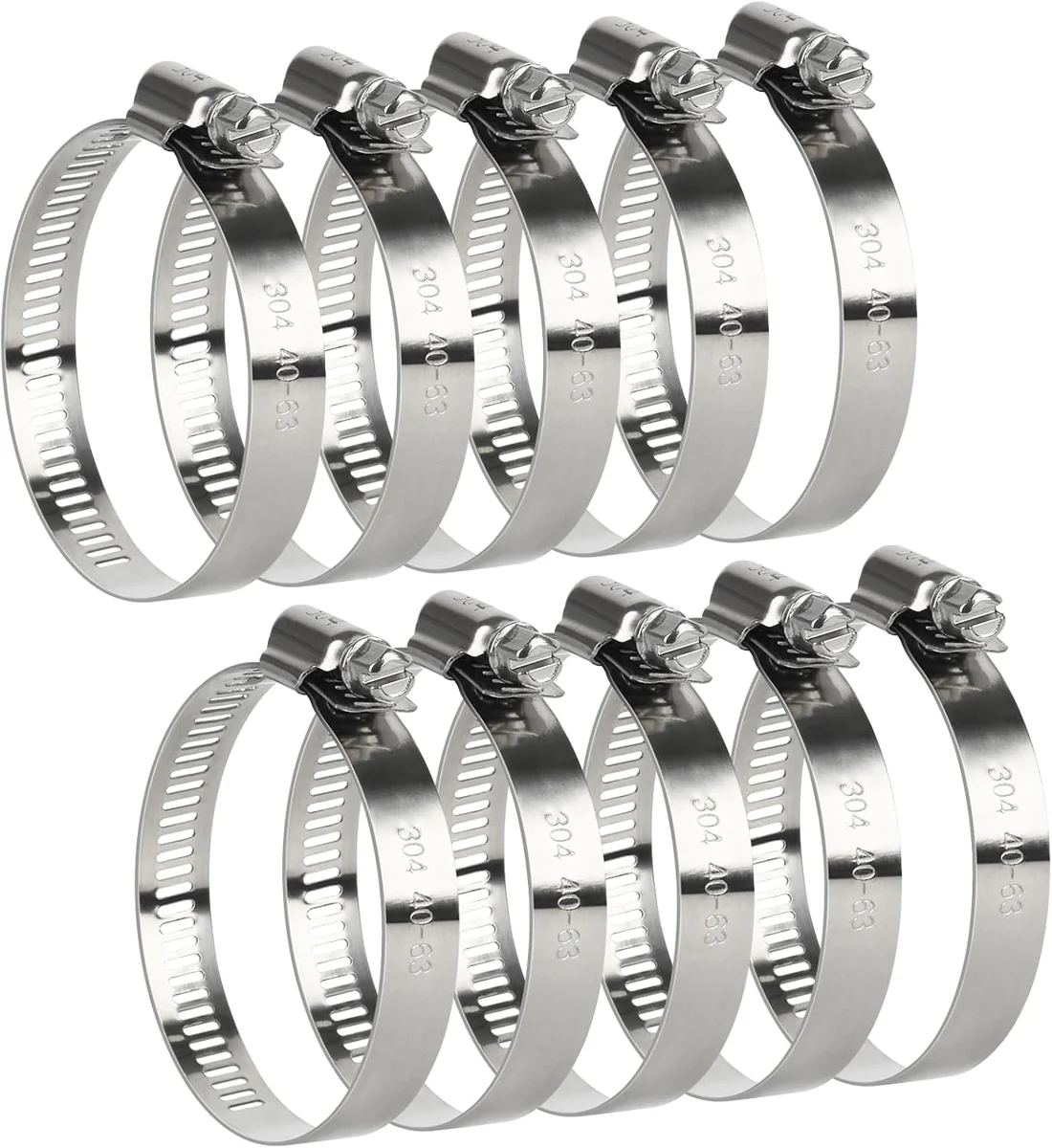 Large Stainless Worm-Drive Hose Clamps