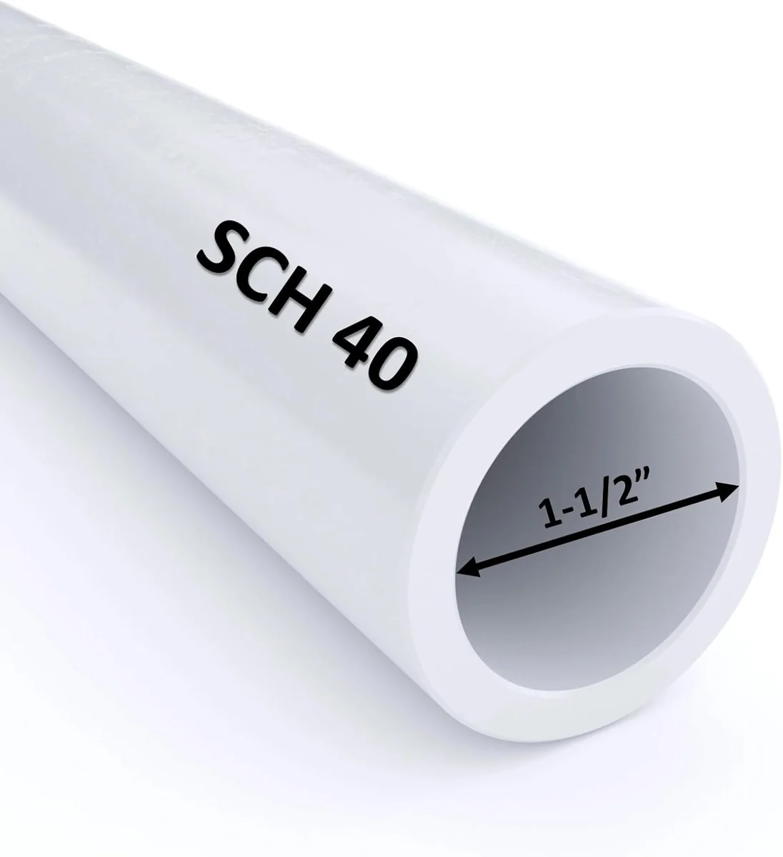 One-and-a-Half-Inch PVC Pipe Section