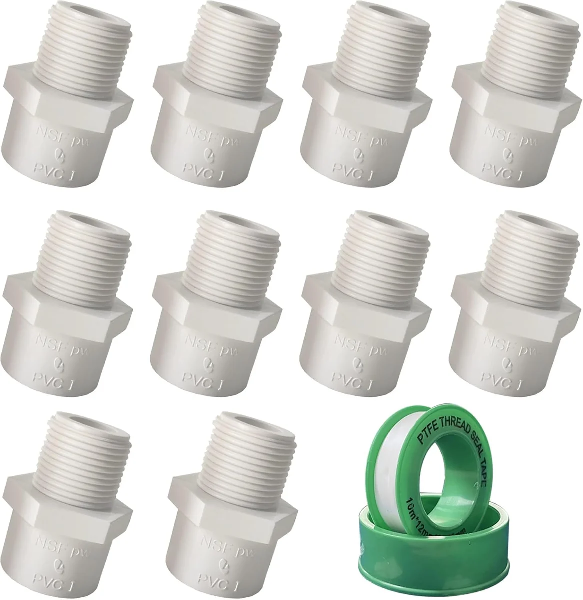 YTFSA Half-Inch PVC Male Adapters