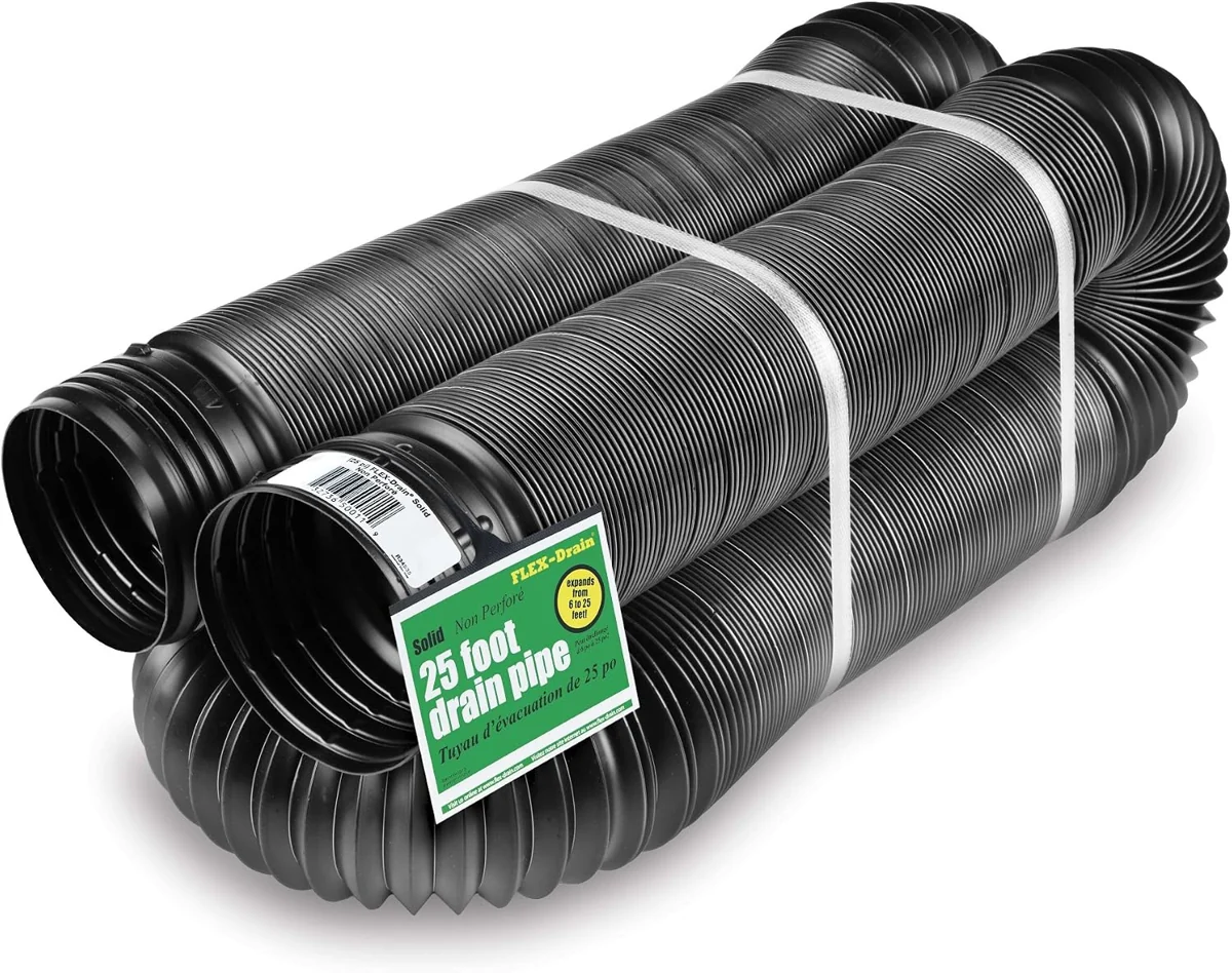 Flex-Drain Twenty-Five-Foot Solid Drain Pipe