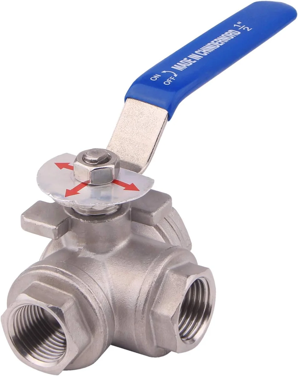 DERNORD Half-Inch Three-Way Ball Valve