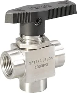 Half-Inch L-Port Three-Way Valve