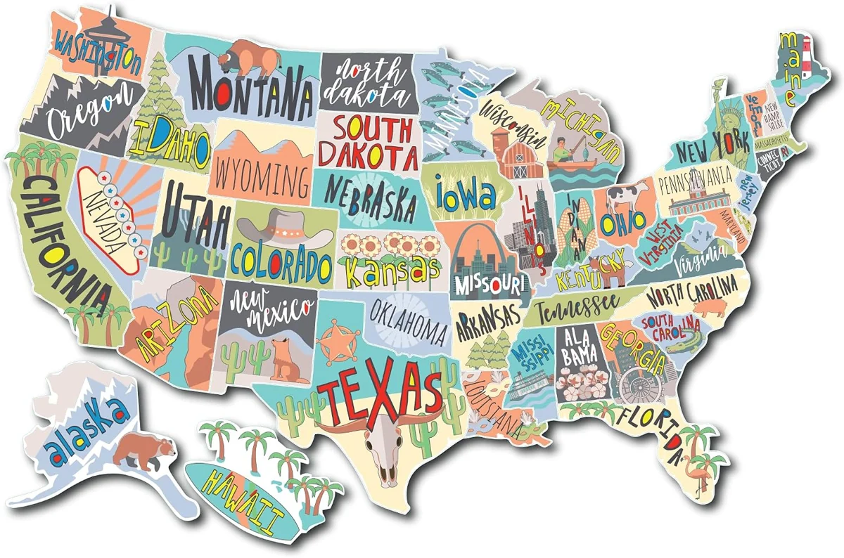 RV States Visited Map Stickers