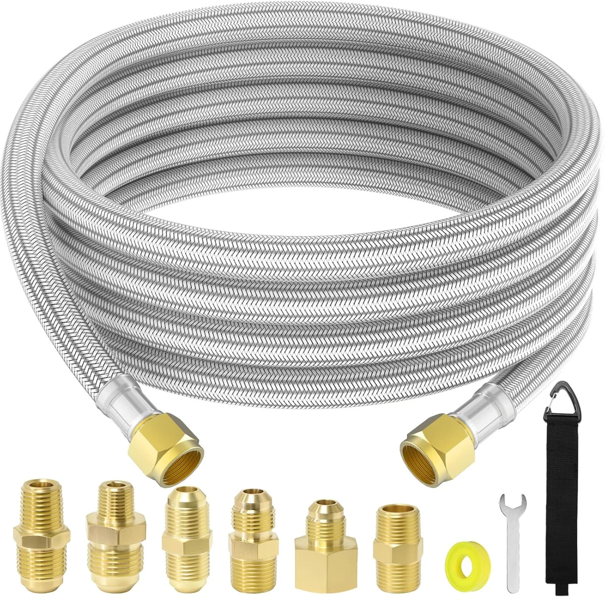 Twelve-Foot Braided Propane Extension Hose
