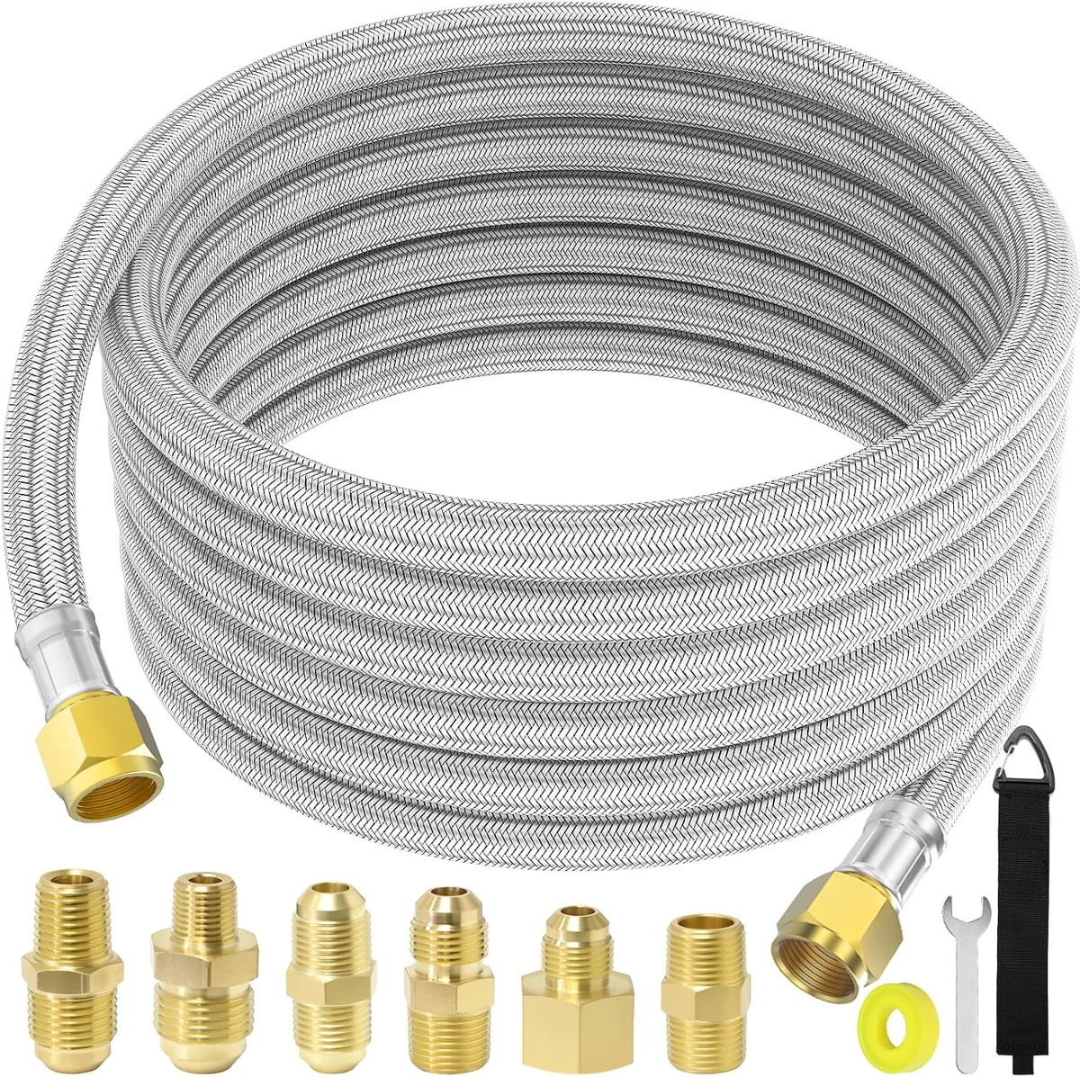 Twenty-Four-Foot Braided Propane Extension Hose