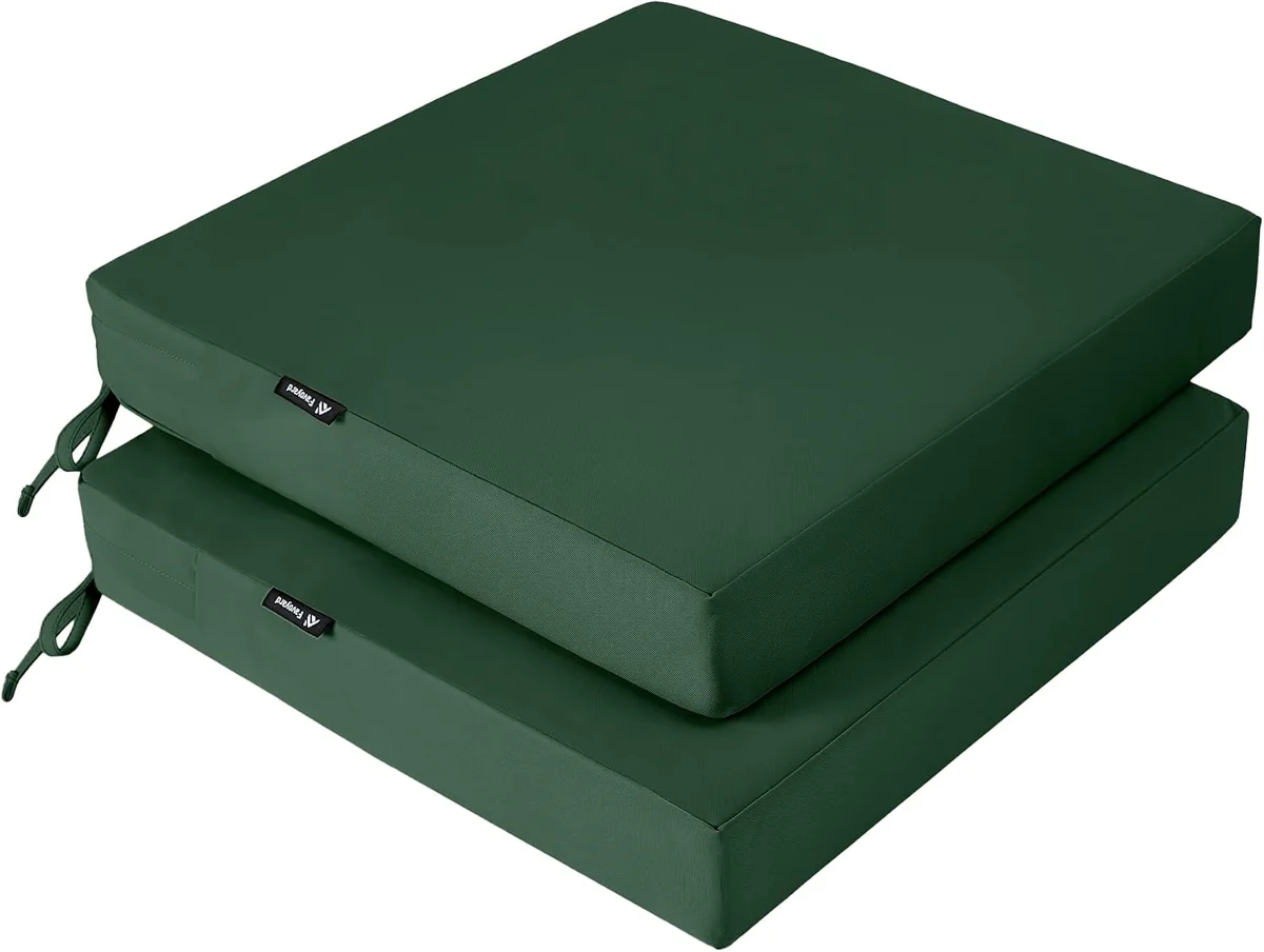Favoyard Eighteen-Inch Green Seat Cushions