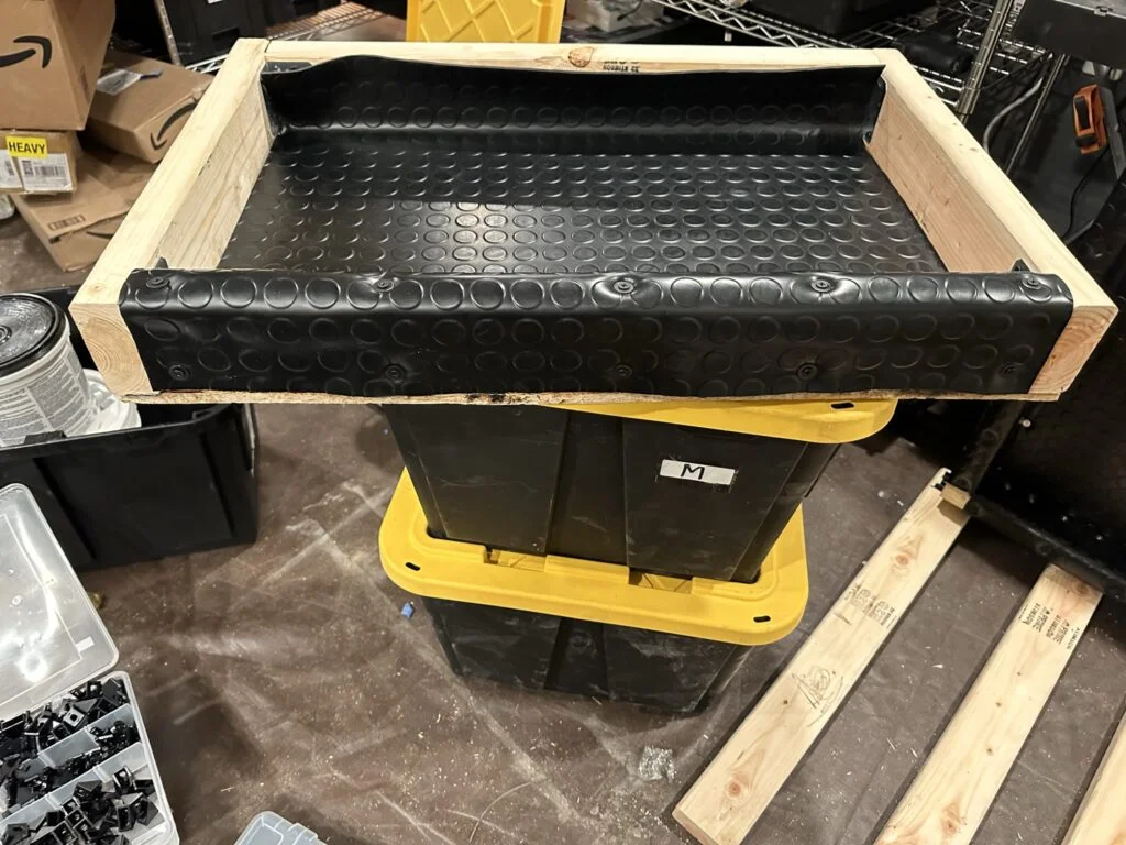 Rubber matting fitted to my storage-bin drawer.