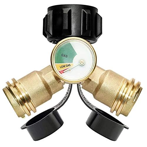 Two-Way Propane Splitter with Gauge