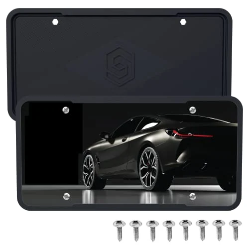Black Silicone Plate Frame Pair