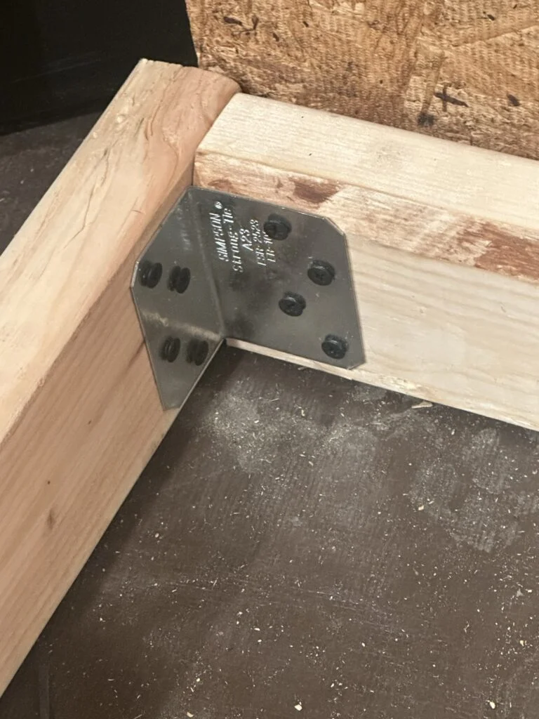 Another view of the corner assembly before rubber lining.
