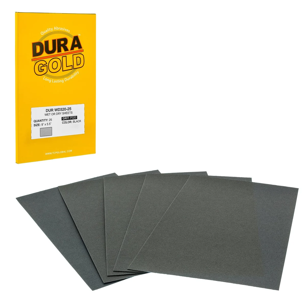Dura-Gold 320-Grit Sandpaper Sheets