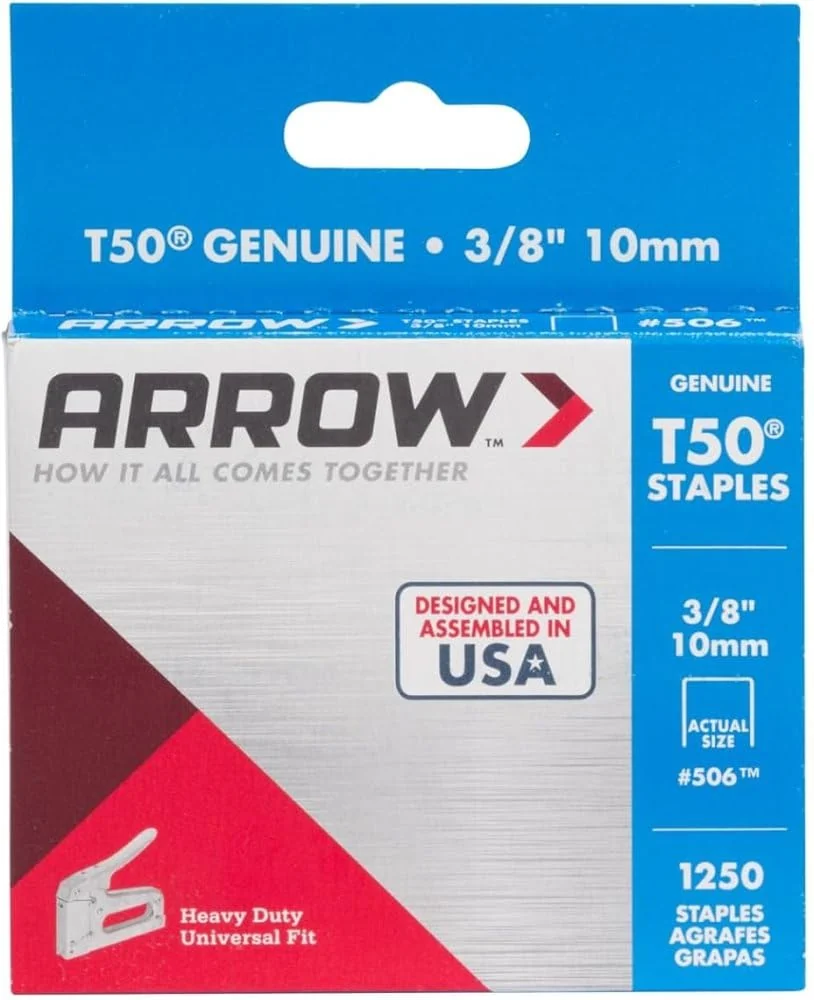 Arrow Three-Eighth-Inch T50 Staples