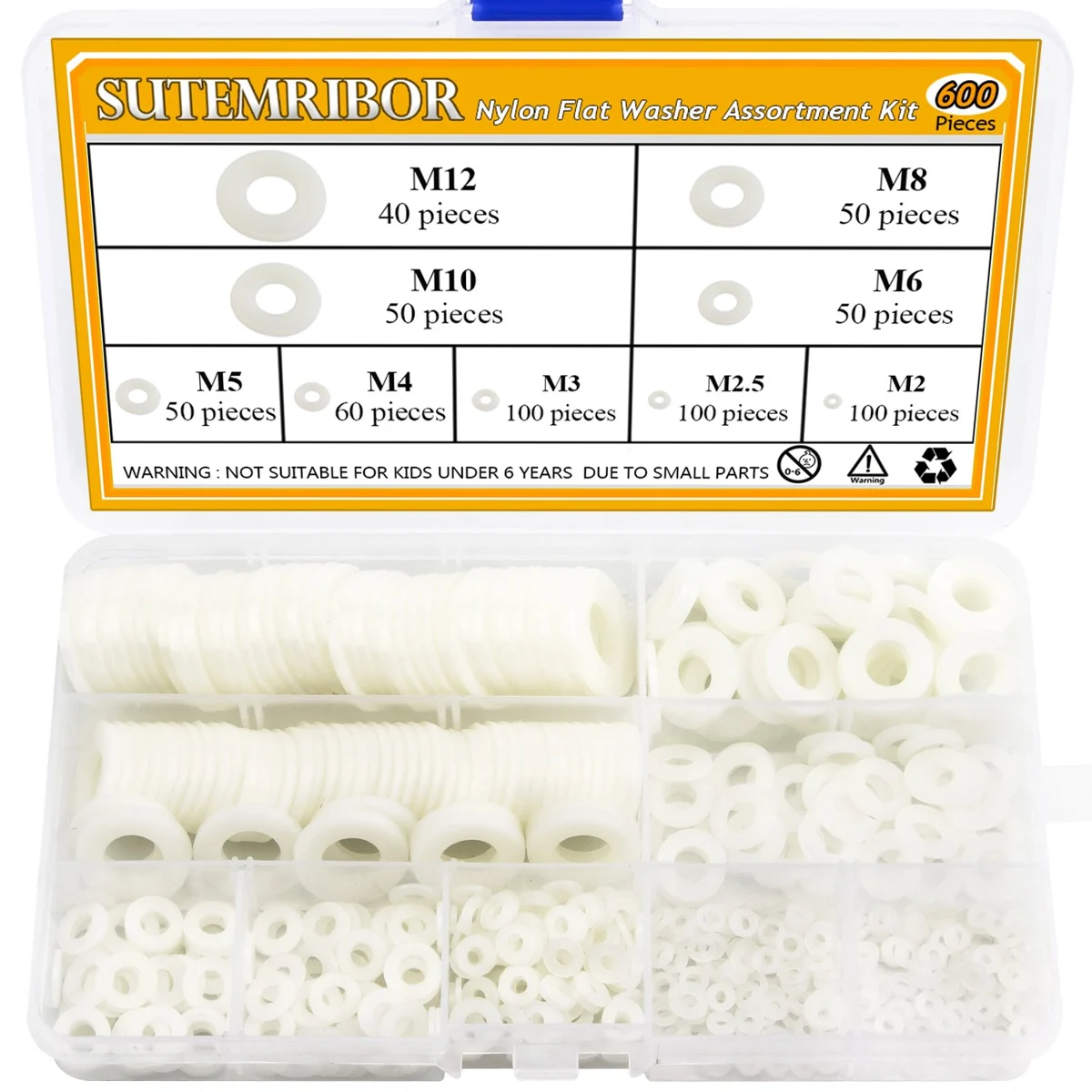 Sutemribor Nylon Washer Assortment