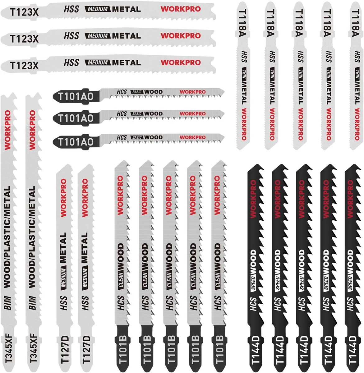 WORKPRO T-Shank Jigsaw Blade Set