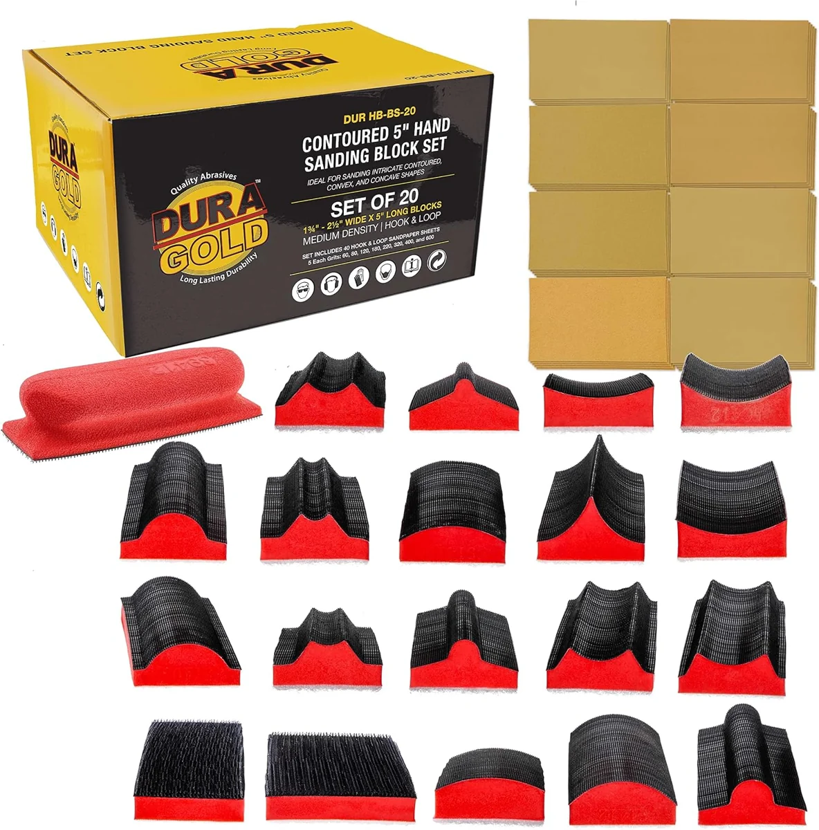 Dura-Gold Contoured Hand-Sanding Blocks