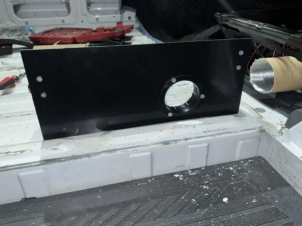 The cover taking shape around the seat platform after the metalwork.