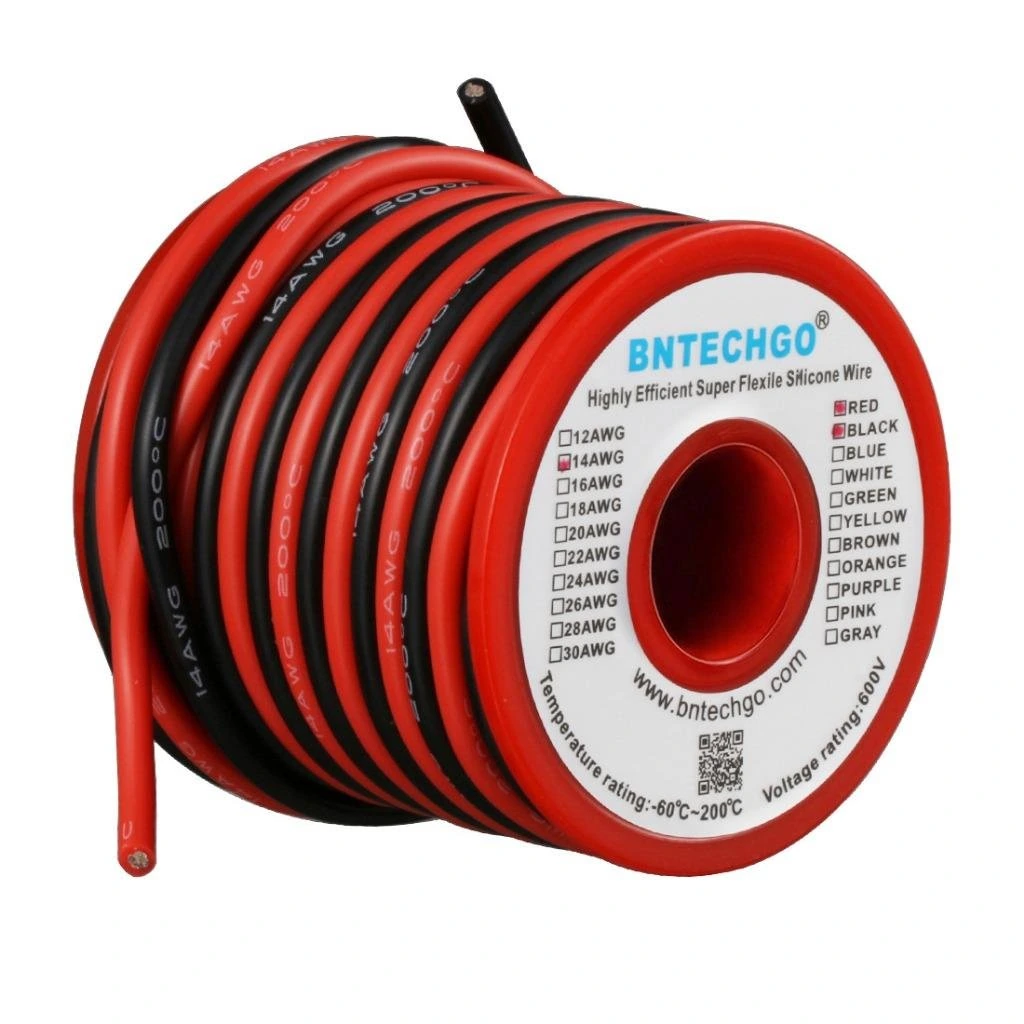 BNTECHGO 14-AWG Silicone Wire, Red and Black
