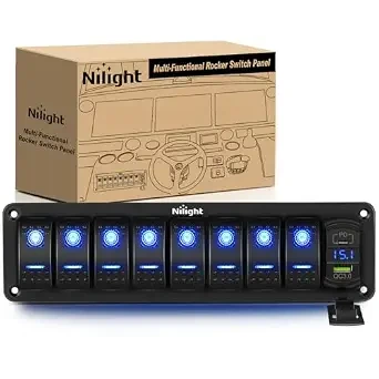 Nilight 90436B Eight-Gang USB-C Panel