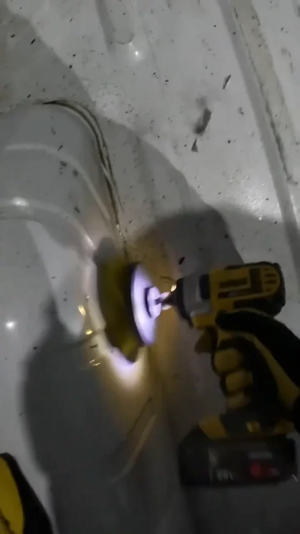 Powered brushing on my cargo floor, captured from my own preparation footage.
