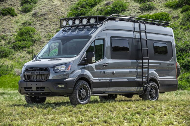 ford transit converted into an off road camper van