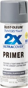 Rust-Oleum 334017 Painter's Touch 2X Ultra Cover Spray Primer, 12 oz, Flat Gray