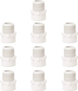 3/4 Inch White 2-Way PVC Male Adapter Pipe Fittings
