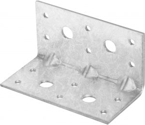 10Pcs Steel L Right Angle Bracket 2 x2 x 4 inch Galvanized Metal Joint Corner Braces with Reinforcing Rib Heavy Duty 90 Degree Connector for Timber Wood, 12 Gauge Thickness, Max Load 110lb