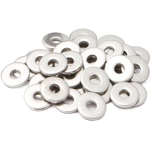 #6 Washers Flat, 6 Stainless Flat Washers for Screws, 1/2" Outside Diameter Washers for Bolts, 18-8 (304) Stainless Steel Metal Lock Washers #6 (100 Pack)