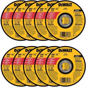 Dewalt – DW8062 – 10,Pk DW8062 4-1/2″X.045″x7/8″ Metal Angle Grinder Thin Cutoff Wheel, 10 Pack