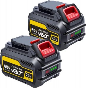 2pack 60v 9.0Ah Replace for Dewalt 20V/60V Li-Ion Battery DCB609 DCB606 DCB612 DCB206 DCB205 DCB200 Compatible with DeWalt 20V 60V Power Tools