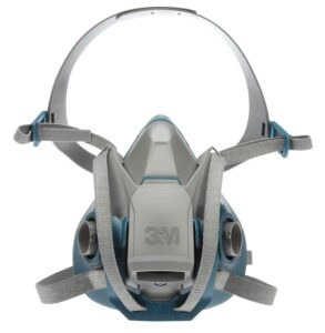 3M Rugged Comfort Quick Latch Half Facepiece Reusable Respirator 6503QL, NIOSH, Cool Flow Exhalation Valve, Bayonet Connection, Silicone Face Seal, for Gases, Vapors, Dust, Maintenance, Construction