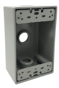 Sealproof 1-Gang 3 1/2-Inch Holes Weatherproof Rectangular Exterior Electrical Outlet Box