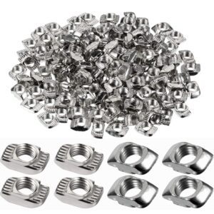 150 Pieces 2020 Series T Nuts T-Slot Nut Hammer Head Fastener -Plated Carbon Steel Sliding T Nuts for Aluminum Profile (M5)
