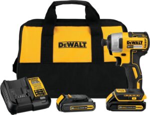 Dewalt 20V MAX Cordless Impact Driver Kit, Brushless, 1/4" Hex Chuck, 2 Batteries And Charger (DCF787C2)