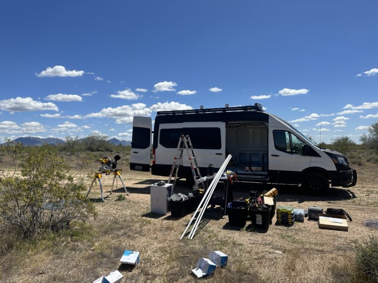 Camper Van Build Diary Day 96: Electrical Wiring and LED Lights on Roof - Day 2
